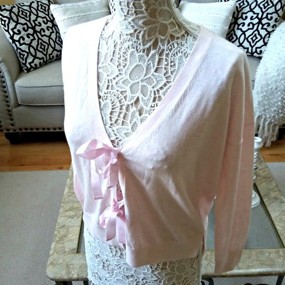 J. Crew Sweaters - NEW! J CREW Pretty PINK Tie FRONT Cardigan SWEATER